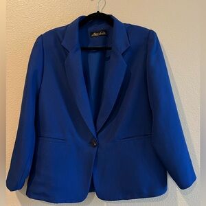 Vintage 80’s Ker-Lite linen women’s blazer navy blue size medium